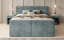 Boxspringbett Ophelia II mit hochklappbarem Stauraum in Cord