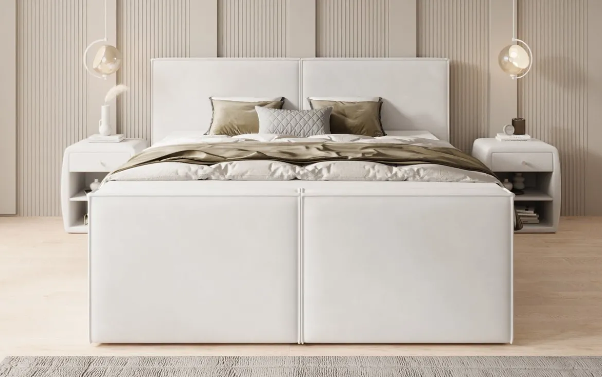 Boxspringbett Ophelia II mit hochklappbarem Stauraum in Samt