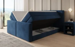 Boxspringbett Ophelia II mit hochklappbarem Stauraum in Samt