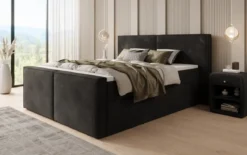 Boxspringbett Ophelia II mit hochklappbarem Stauraum in Samt