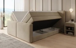 Boxspringbett Ophelia II mit hochklappbarem Stauraum in Samt