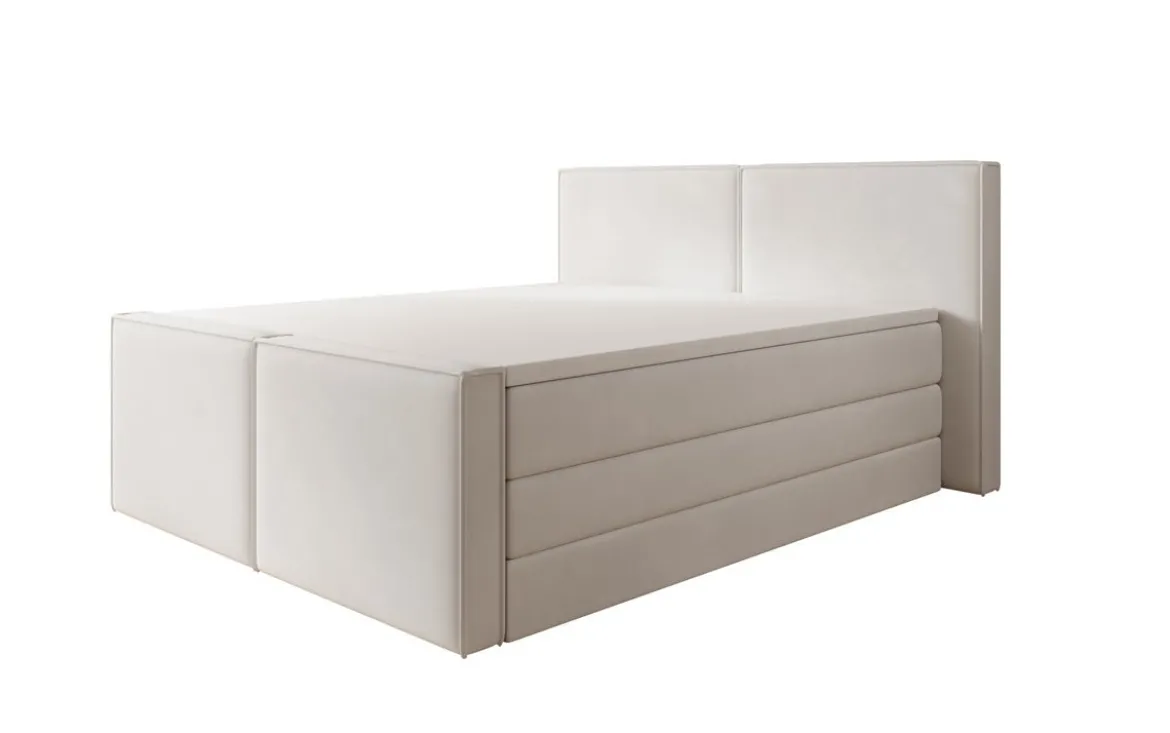 Boxspringbett Ophelia II mit hochklappbarem Stauraum in Samt