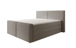 Boxspringbett Ophelia II mit hochklappbarem Stauraum in Teddy Bouclé