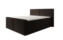 Boxspringbett Ophelia II mit hochklappbarem Stauraum in Teddy Bouclé