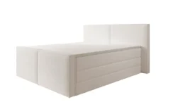 Boxspringbett Ophelia II mit hochklappbarem Stauraum in Teddy Bouclé