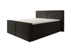 Boxspringbett Ophelia II mit hochklappbarem Stauraum in Teddy Bouclé