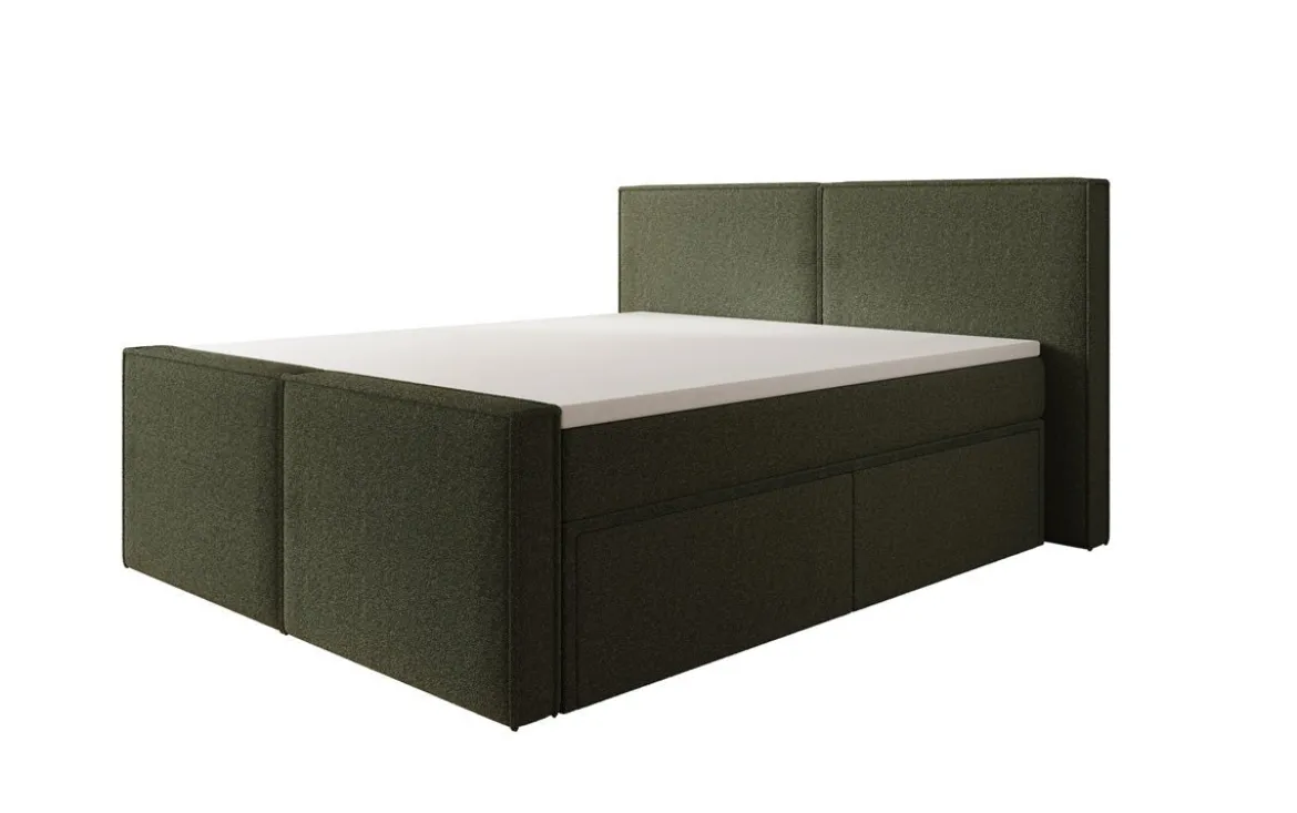Boxspringbett Ophelia II mit Schubladen in Teddy Bouclé