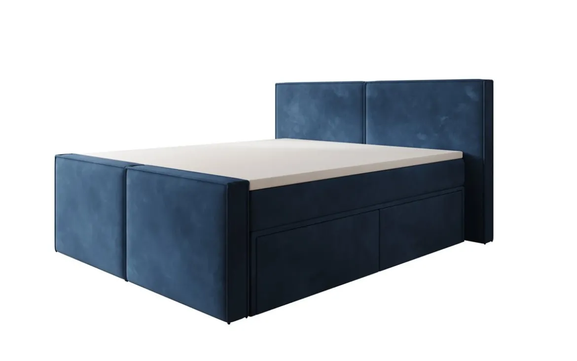 Boxspringbett Ophelia II mit Schubladen in Samt