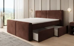 Boxspringbett Ophelia II mit Schubladen in Samt