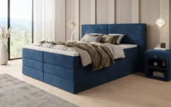 Boxspringbett Ophelia mit hochklappbarem Stauraum in Samt