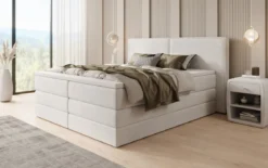 Boxspringbett Ophelia mit hochklappbarem Stauraum in Samt