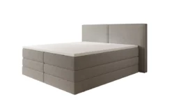 Boxspringbett Ophelia mit hochklappbarem Stauraum in Teddy Bouclé