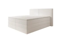 Boxspringbett Ophelia mit hochklappbarem Stauraum in Teddy Bouclé