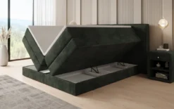 Boxspringbett Ophelia mit hochklappbarem Stauraum in Cord