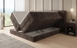 Boxspringbett Ophelia mit hochklappbarem Stauraum in Cord