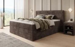 Boxspringbett Ophelia mit hochklappbarem Stauraum in Cord
