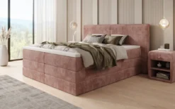 Boxspringbett Ophelia mit hochklappbarem Stauraum in Cord