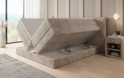 Boxspringbett Ophelia mit hochklappbarem Stauraum in Cord