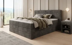 Boxspringbett Ophelia mit hochklappbarem Stauraum in Cord
