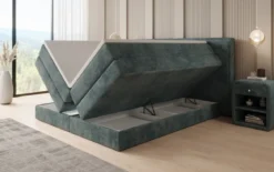 Boxspringbett Ophelia mit hochklappbarem Stauraum in Cord