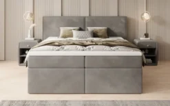 Boxspringbett Ophelia mit Schubladen in Samt