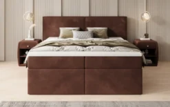 Boxspringbett Ophelia mit Schubladen in Samt