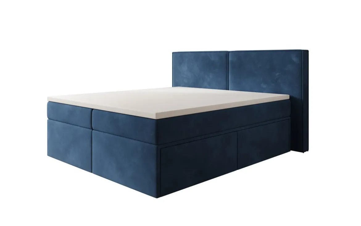 Boxspringbett Ophelia mit Schubladen in Samt