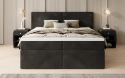Boxspringbett Ophelia mit Schubladen in Samt