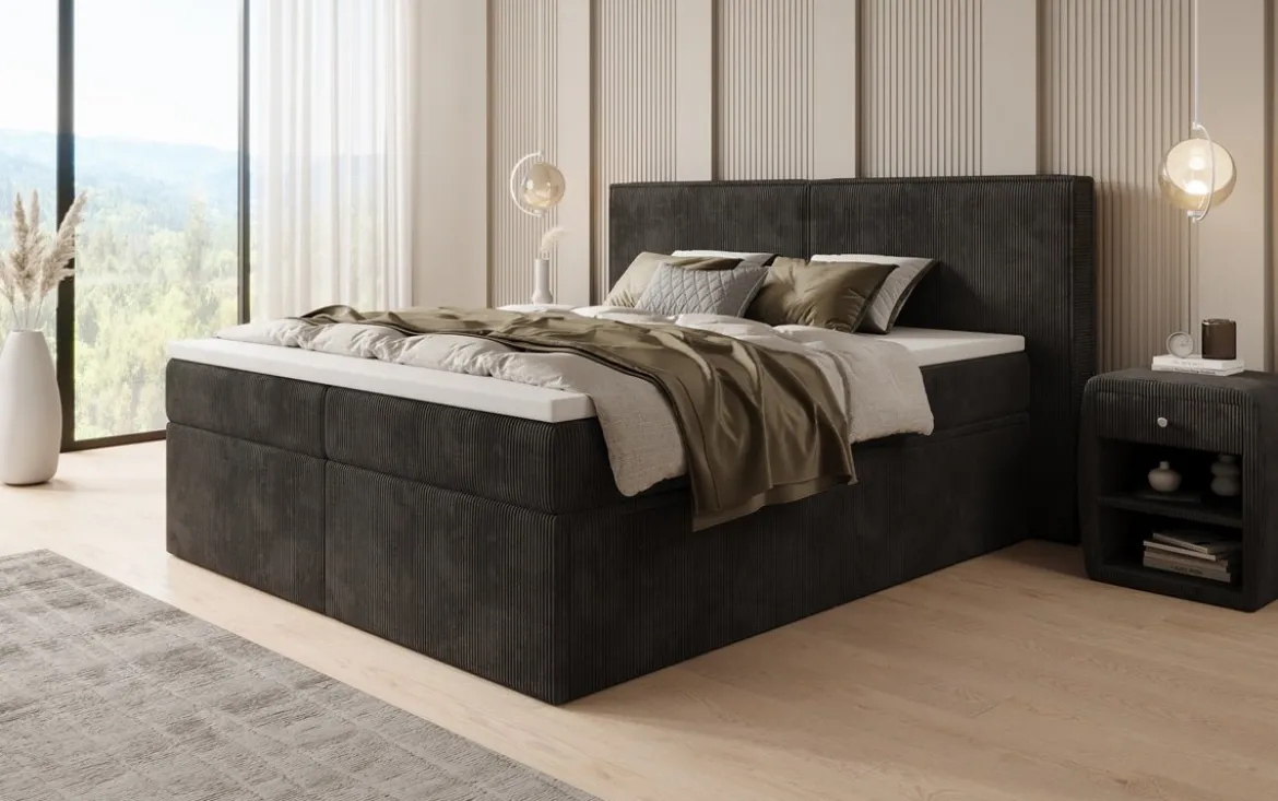 Boxspringbett Ophelia mit Schubladen in Cord