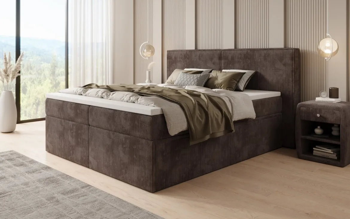 Boxspringbett Ophelia mit Schubladen in Cord