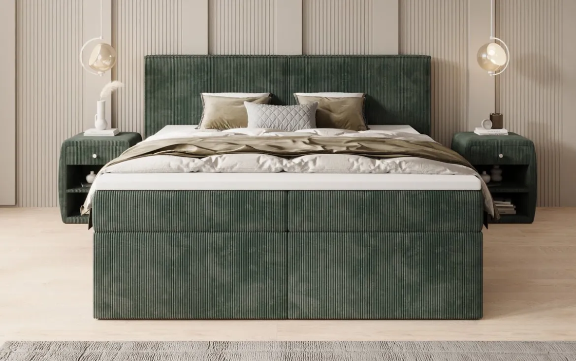Boxspringbett Ophelia mit Schubladen in Cord