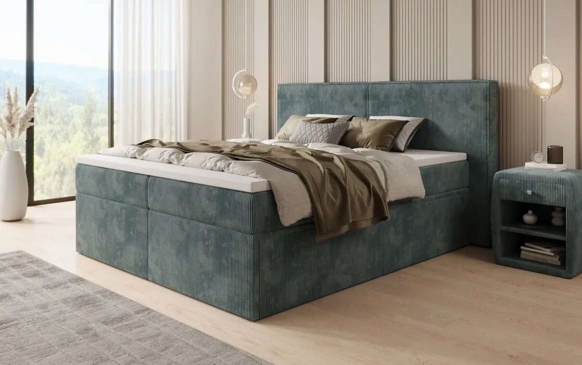 Boxspringbett Ophelia mit Schubladen in Cord