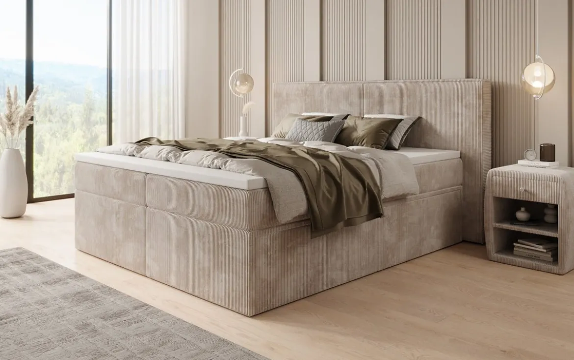 Boxspringbett Ophelia mit Schubladen in Cord
