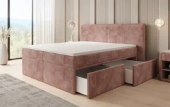 Boxspringbett Ophelia mit Schubladen in Cord