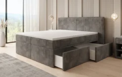 Boxspringbett Ophelia mit Schubladen in Cord