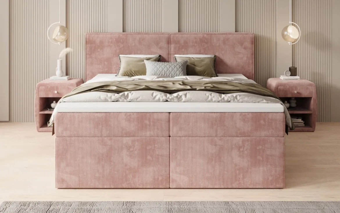 Boxspringbett Ophelia mit Schubladen in Cord