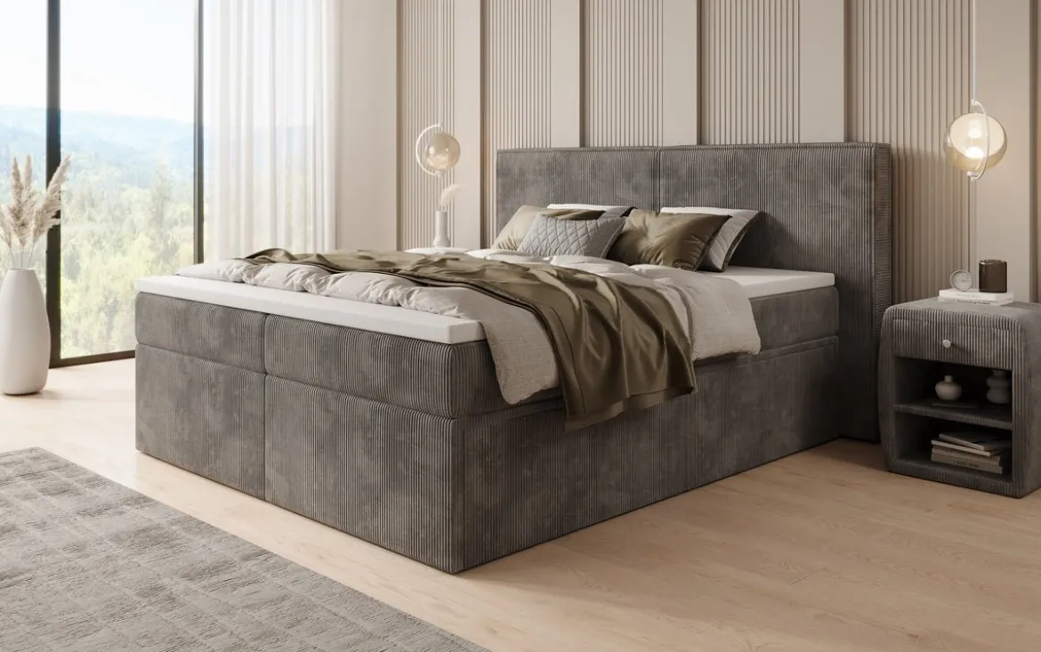 Boxspringbett Ophelia mit Schubladen in Cord