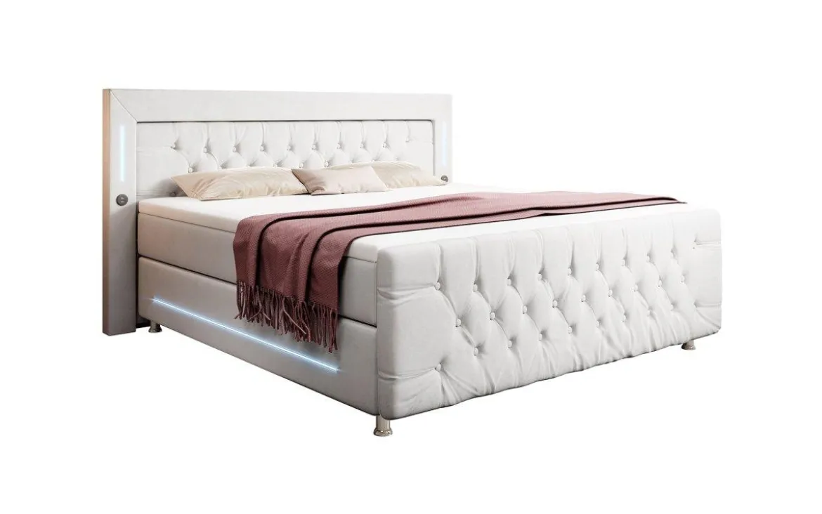 Boxspringbett Paradise mit LED, USB und Füßen