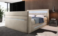 Boxspringbett Pluto mit TV Lift, RGB und Stauraum