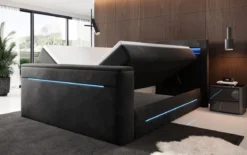Boxspringbett Pluto mit TV Lift, RGB und Stauraum
