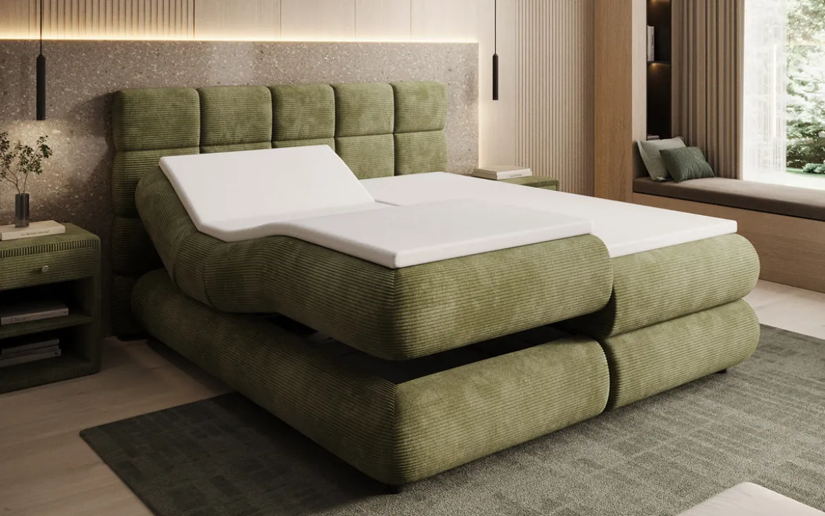 Boxspringbett Relana - elektrisch verstellbar in Cord