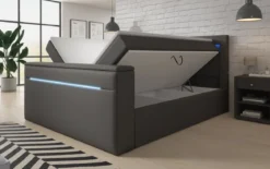 Boxspringbett Reposito mit TV Lift, USB, LED und Stauraum
