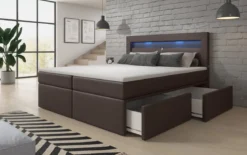 Boxspringbett Rinori mit LED, USB und Stauraum
