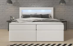 Boxspringbett Rinori mit LED, USB und Stauraum