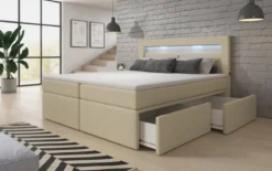 Boxspringbett Rinori mit LED, USB und Stauraum
