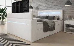 Boxspringbett Rinori mit TV Lift, USB, LED und Stauraum