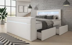 Boxspringbett Rinori mit TV Lift, USB, LED und Stauraum