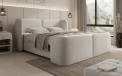 Boxspringbett Riva Bouclé mit Stauraum