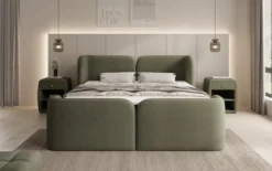 Boxspringbett Riva Bouclé mit Stauraum