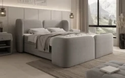 Boxspringbett Riva Bouclé mit Stauraum